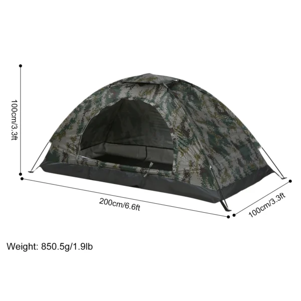 1/2 Person Ultralight Camping Tent with Anti-UV Coating - Portable, Single Layer Hiking Tent - Image 3