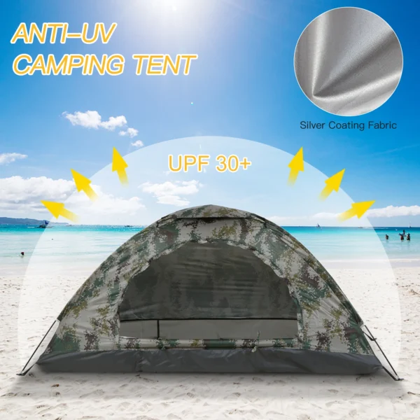 1/2 Person Ultralight Camping Tent with Anti-UV Coating - Portable, Single Layer Hiking Tent - Image 5