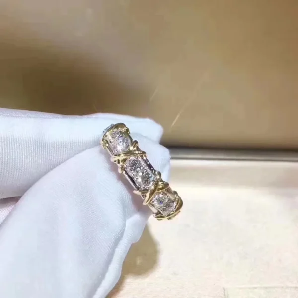 10K Gold Sterling Silver Ring with 4mm Lab Diamond – Unisex Engagement & Wedding Band - Image 3