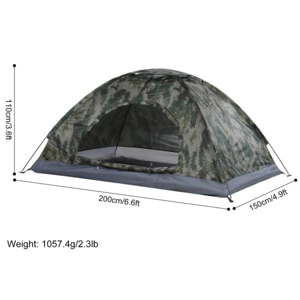 1/2 Person Ultralight Camping Tent with Anti-UV Coating - Portable, Single Layer Hiking Tent - Image 2