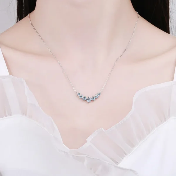 Moissanite Necklace for Women – 925 Sterling Silver Plated 18k White Gold Wedding Jewelry with Certificate - Image 5