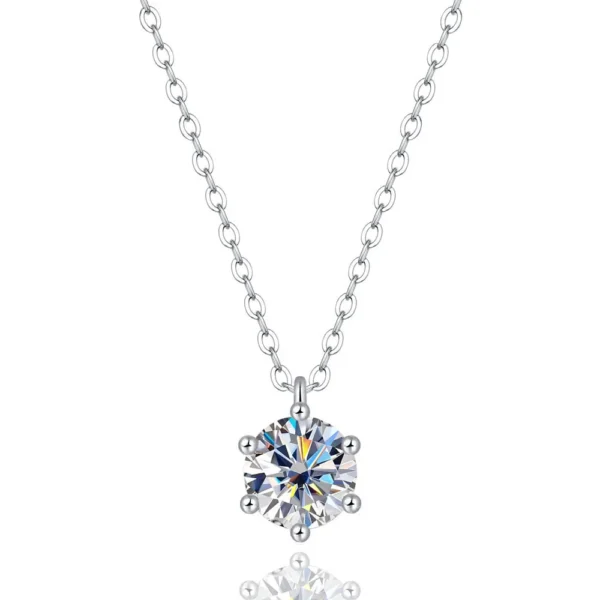 Moissanite Pendant Necklace for Women – S925 Silver Bridal Jewelry, Wedding & Anniversary Gift - Image 2