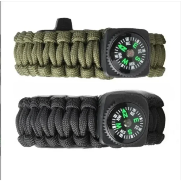 7-Core Paracord Survival Bracelet with Compass, Whistle, and Emergency Tools - Image 5