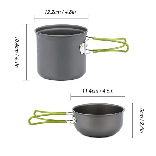 LISM Portable Camping Pots Cookware Set – Lightweight and Durable Cooking Gear for Outdoor Adventures - Image 3