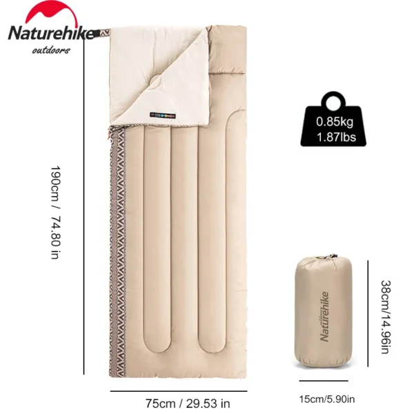 Naturehike Ultralight Camping Sleeping Bag - Perfect for Spring, Summer, and Fall - Image 3