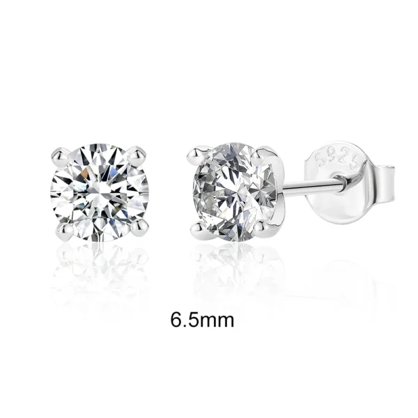 Elegant Moissanite Ear Stud Earrings for Women - 925 Sterling Silver Sparkling Piercing Fine Jewelry - Image 4