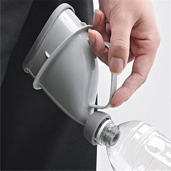 Convenient unisex portable urinal funnel for camping, hiking, and travel. Ideal urine aid for men, women, and children.