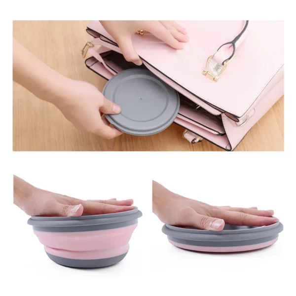 Portable Folding Silicone Lunch Box Bowl Set – 3-Piece Collapsible Food Container Set for Outdoor Adventures - Image 3