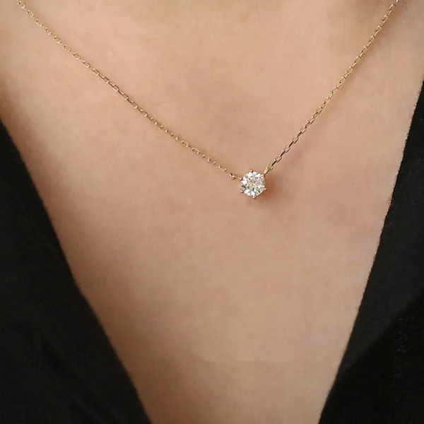 925 Sterling Silver 14k Gold Plated Necklace for Women – Versatile Single Sparkling Zircon Clavicle Chain Wedding Jewelry - Image 4