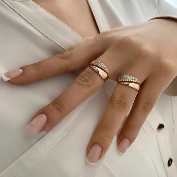 2024 Trendy 18K Gold-Plated Sun Rings for Women – Natural Stone Inlaid Hollow Metal Texture Jewelry - Image 6