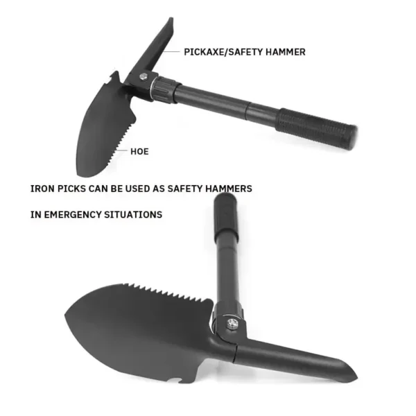 Multifunctional Folding Military Shovel – Compact Alloy Steel Shovel and Pickaxe for Camping and Outdoor Use - Image 4