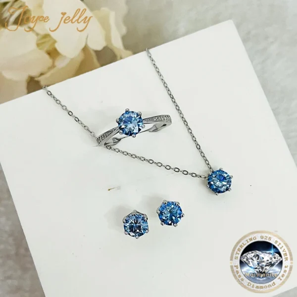 Moissanite Jewelry Set with 1CT D Color VVS Moissanite – Luxury 925 Sterling Silver Wedding Gift - Image 4