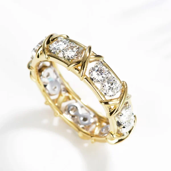 Infinity Eternity 14K Gold Lab Diamond Engagement Ring – 925 Sterling Silver Engagement & Wedding Band - Image 2