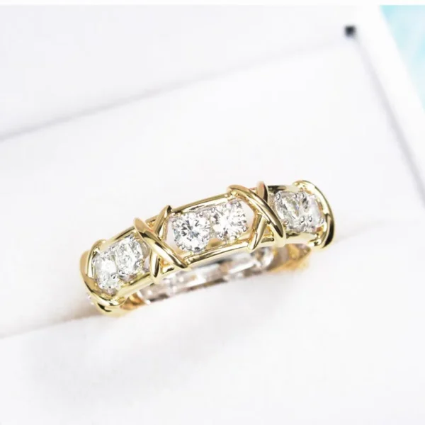 Infinity Eternity 14K Gold Lab Diamond Engagement Ring – 925 Sterling Silver Engagement & Wedding Band - Image 4