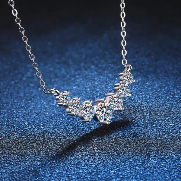 Moissanite Necklace for Women – 925 Sterling Silver Plated 18k White Gold Wedding Jewelry with Certificate - Image 4