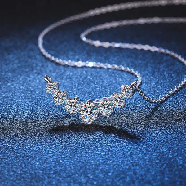 Moissanite Necklace for Women – 925 Sterling Silver Plated 18k White Gold Wedding Jewelry with Certificate - Image 3