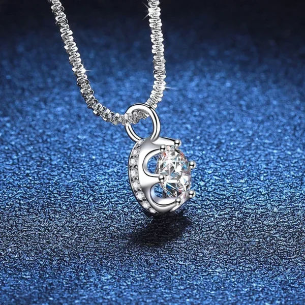 2ct Moissanite Necklace Pendant for Women - S925 Sterling Silver Wedding & Party Necklace with Lab-Grown Diamond Gemstone - Image 2