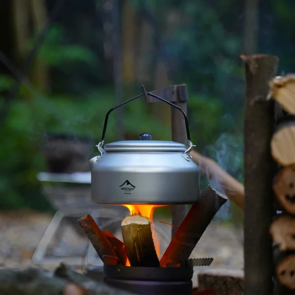 1L Portable Camping Kettle - Pure Aluminum with Short-hole Handle - Image 5