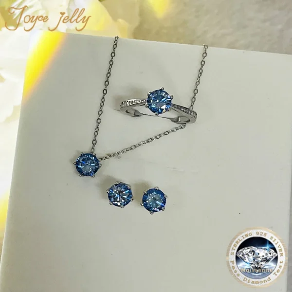 Moissanite Jewelry Set with 1CT D Color VVS Moissanite – Luxury 925 Sterling Silver Wedding Gift - Image 3