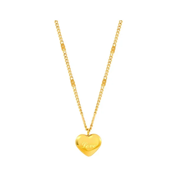 Trendy Gold Heart Pendant Choker Necklace for Women – Elegant Thin Clavicle Chain, Perfect Love Letter Jewelry Gift - Image 4