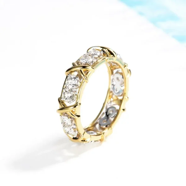 Infinity Eternity 14K Gold Lab Diamond Engagement Ring – 925 Sterling Silver Engagement & Wedding Band - Image 3