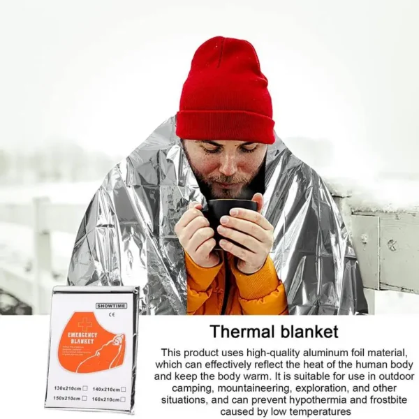 Emergency Thermal Survival Blanket – Waterproof, Aluminum Foil Space Blanket for Camping, Rescue & Outdoor Adventures - Image 4