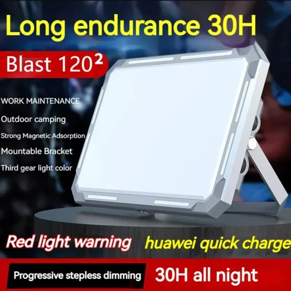 Portable LED Camping Tent Light – Rechargeable, High-Power Waterproof Lamp with Hanging Design - Image 2