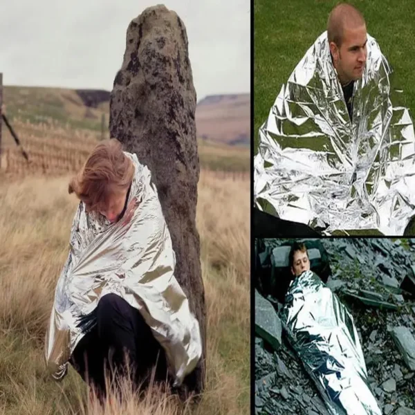 Emergency Thermal Survival Blanket – Waterproof, Aluminum Foil Space Blanket for Camping, Rescue & Outdoor Adventures - Image 3