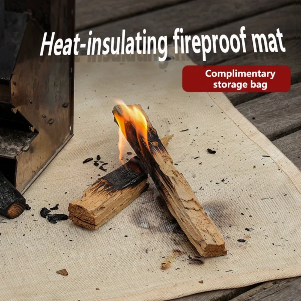 Flame-retardant insulation mat made from glass fiber for outdoor safety. Perfect for camping, picnics, and barbecue activities, offering heat and moisture resistance.
