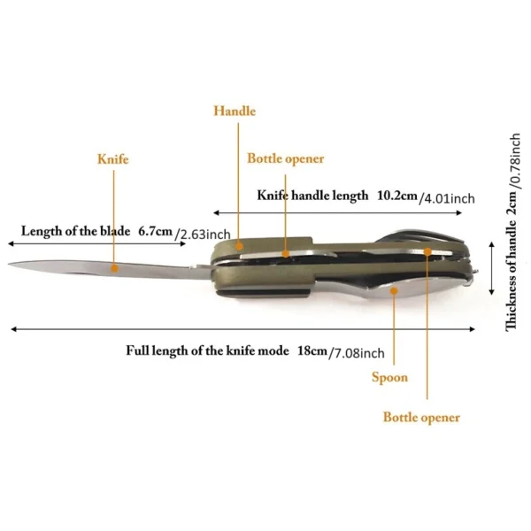 Stainless Steel 7-in-1 Folding Tableware Set – Compact and Durable for Outdoor Adventures - Image 6