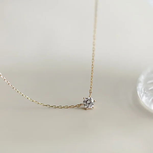 925 Sterling Silver 14k Gold Plated Necklace for Women – Versatile Single Sparkling Zircon Clavicle Chain Wedding Jewelry - Image 2