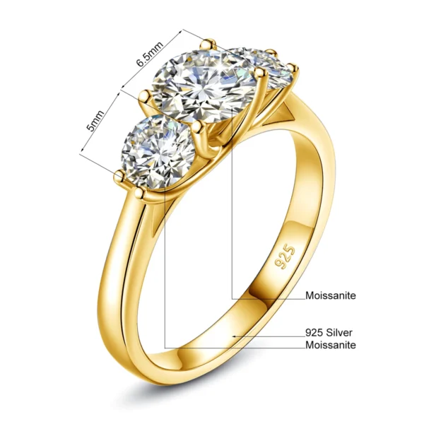 2ct D Color Moissanite Eternity Ring in Yellow Gold for Women – VVS1 Certified Engagement Jewelry, Elegant Gift Idea - Image 5