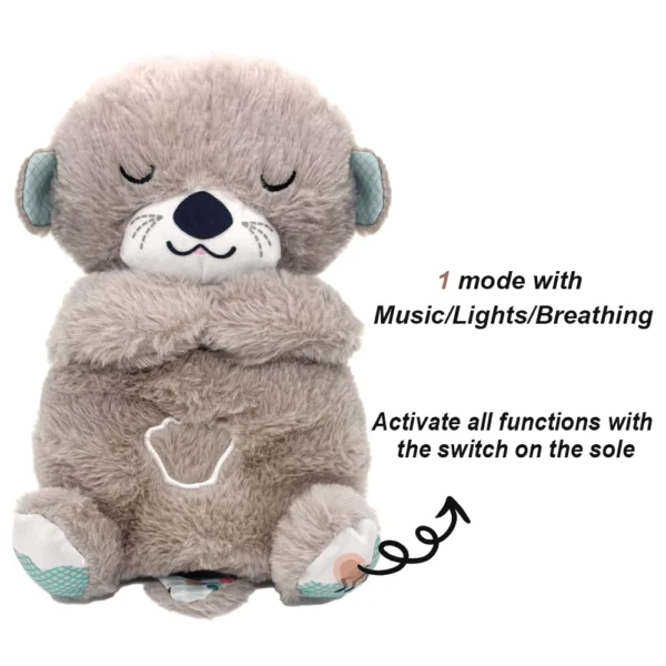 Breathing Otter Baby Soothing Plush Toy – Music, Lights, and Rhythmic Motion for Relaxation - Image 2