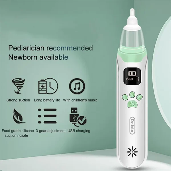 Dr.Isla U90 Baby Nose Cleaner – Electric Silicone Nasal Aspirator with Adjustable Suction - Image 6