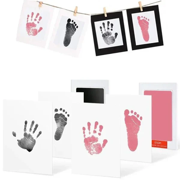 Capture precious memories with this safe, non-toxic inkless baby hand and footprint kit. Perfect for newborns, pets, and keepsakes without the mess.