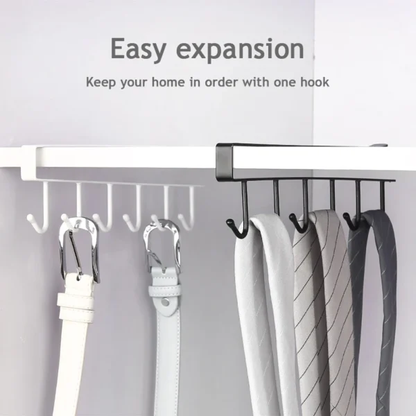 6-Hook Coffee Mug Holder – Multifunctional Kitchen Cabinet Organizer - Image 5