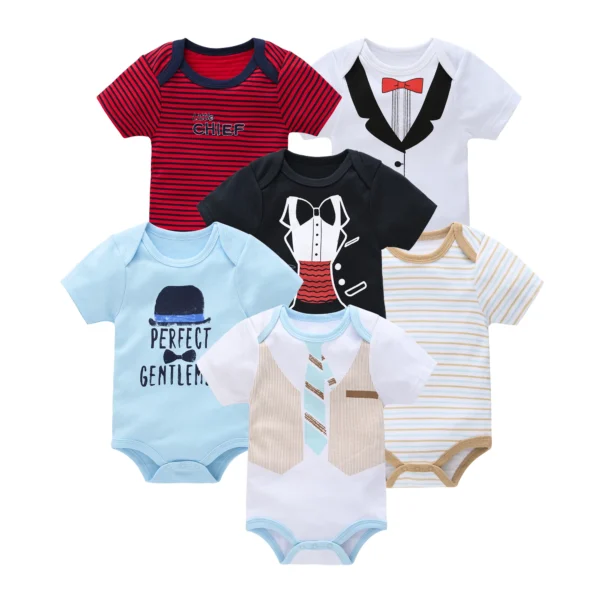 Baby Girls’ Cotton Bodysuit Set – 3-Piece Short Sleeve Newborn Outfits for 0-12 Months - Image 2