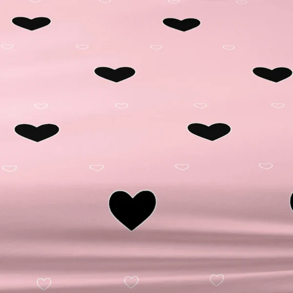 Modern Heart-Shaped Geometric Printed Fitted Sheet – Matte Polyester Bed Cover for Bedroom - Image 5