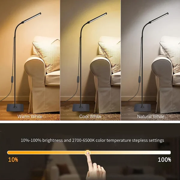 Modern LED Floor Lamp – Adjustable Gooseneck Stand Light for Living Room, Bedroom, and Office - Image 2