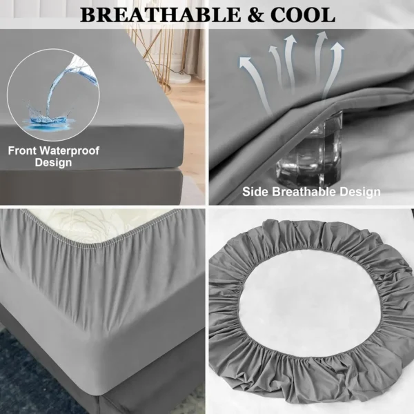 Safe & Waterproof Mattress Protector – Soft, Comfortable, Breathable, Machine-Washable Fitted Sheet - Image 2
