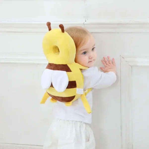 Cartoon Bee Baby Head Protector Pillow – Safety Headgear for Walking Toddlers, Prevent Injuries with Soft Plush Cushion - Image 4