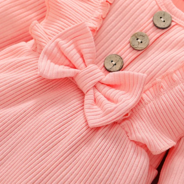 Newborn Baby Girl Ruffle Romper with Headband – Autumn & Winter Long-Sleeved Outfit - Image 2