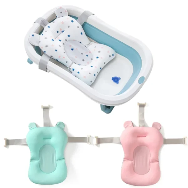 Make bath time safe and cozy with the Baby Bath Seat Support Mat. Foldable, anti-slip, and soft, it provides ergonomic support for newborns and toddlers.