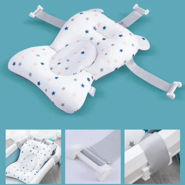 Baby Bath Seat Support Mat - Foldable Infant Bathtub Pad with Anti-Slip Soft Cushion - Image 4