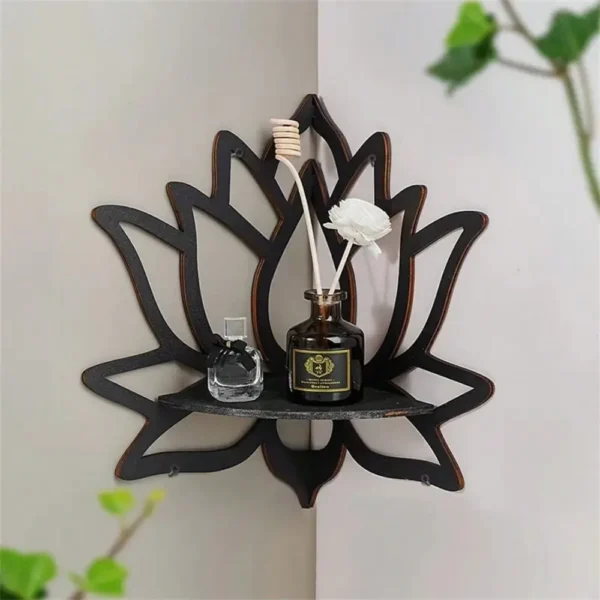 Discover the Lotus Floating Wall Shelf – a stylish wooden shelf perfect for crystal displays, aesthetic room décor, and modern home decoration. Functional and elegant!