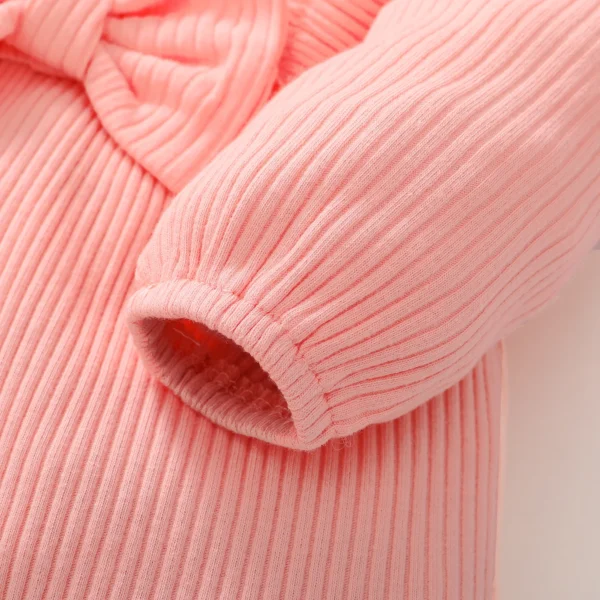 Newborn Baby Girl Ruffle Romper with Headband – Autumn & Winter Long-Sleeved Outfit - Image 3