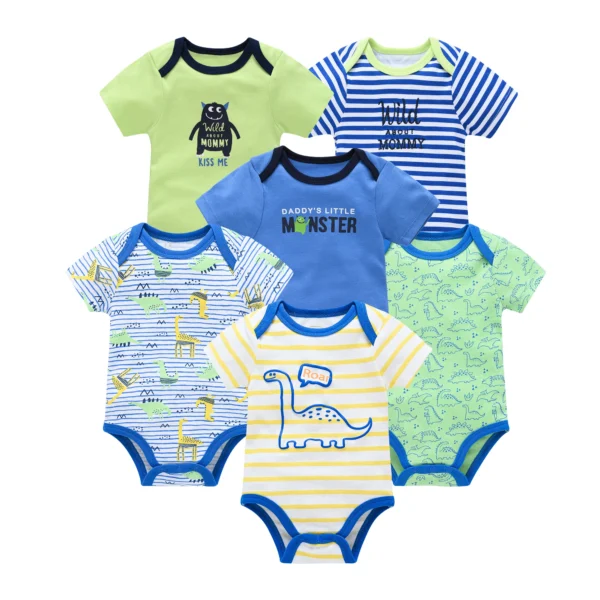 Baby Girls’ Cotton Bodysuit Set – 3-Piece Short Sleeve Newborn Outfits for 0-12 Months - Image 6