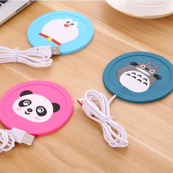 USB Cartoon Silicone Cup Warmer – Thin Coffee, Tea Mug Heater Pad with 100CM Cable - Image 5