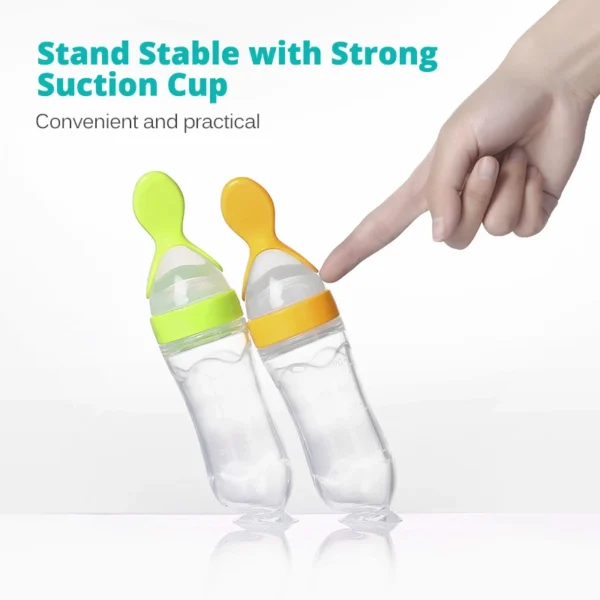 Safe Silicone Baby Feeding Bottle with Spoon – Perfect for Rice Cereal & Milk - Image 2