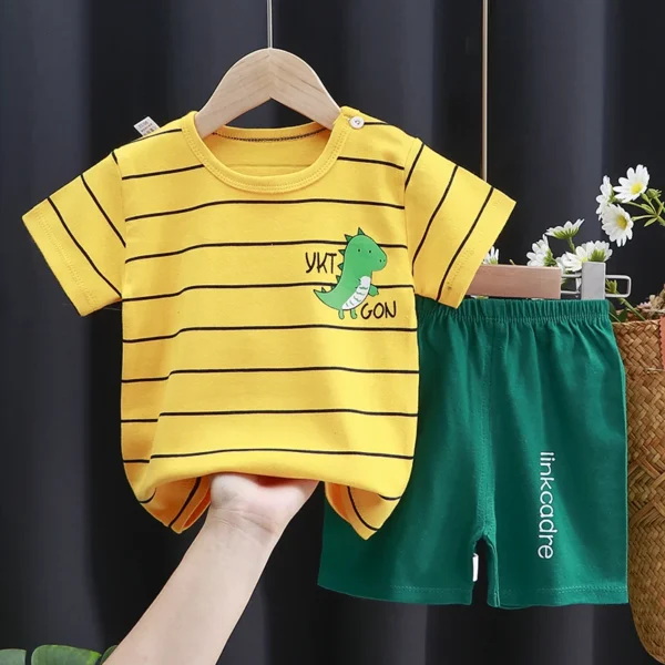 Summer Baby T-Shirt and Shorts Set – Cotton Cartoon Kids Clothing for Boys and Girls (1-3 Years) - Image 4